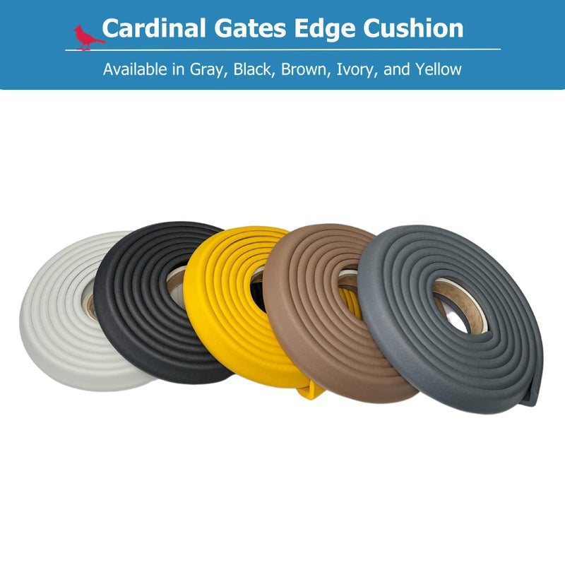 Cardinal Gates EC Edge Cushion for Baby Proofing - Edge Corner Protector Soft Foam Strip for Baby Safety â€“ Guard Against Child Injury on Desk, Table, Bed - 12 Feet of Padding - Made in USA â€“ Gray - Image 5